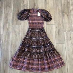 XS Anthropologie puff-sleeved dress